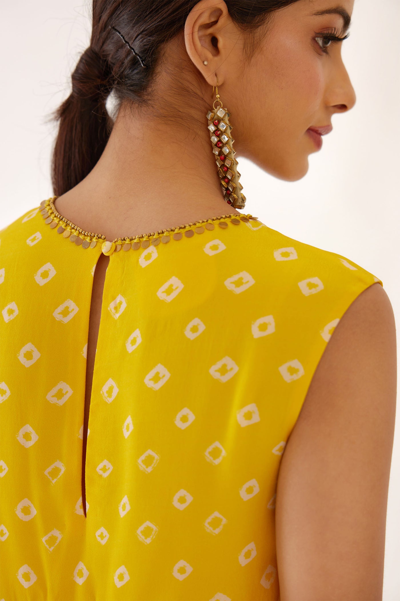 Nikasha Yellow Bandani Print Sharara Set festive indian designer wear online shopping melange singapore