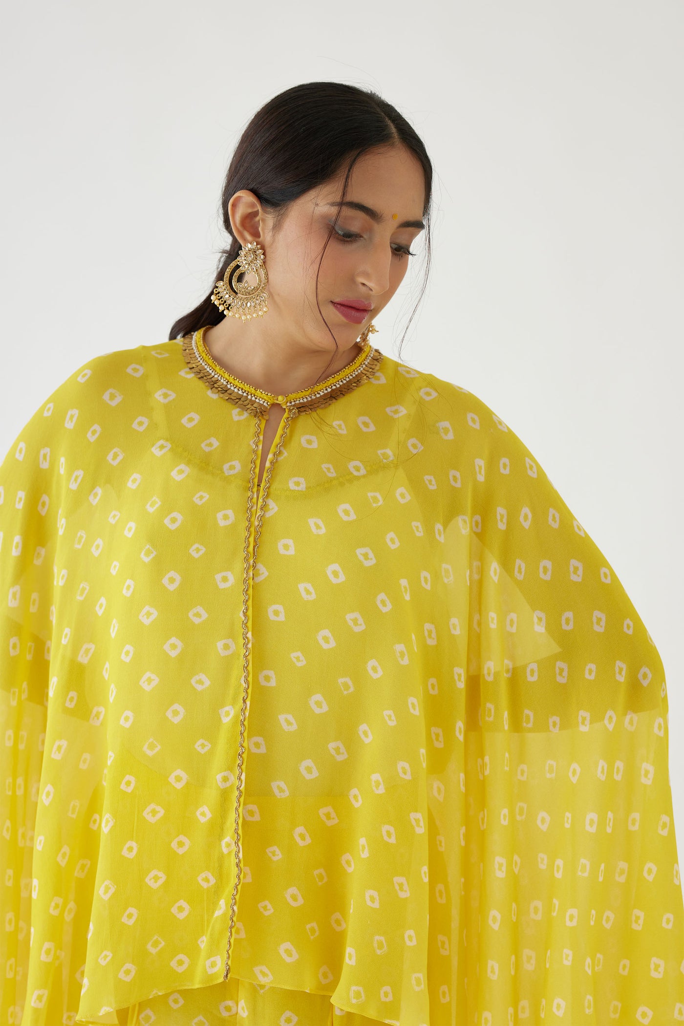 Nikasha Yellow Bandani Print Sharara Set festive indian designer wear online shopping melange singapore
