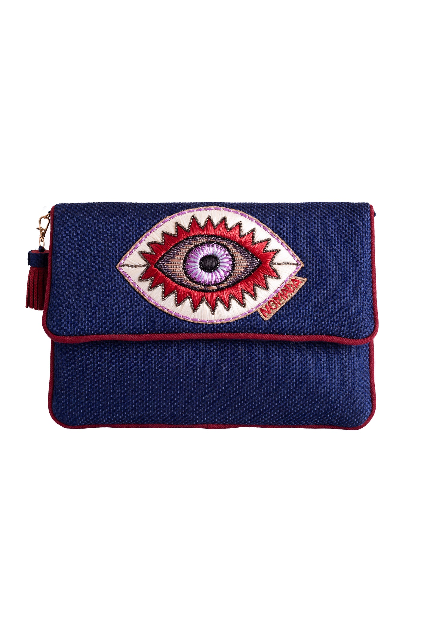 Nomada accessories Navy Talisman Flap bag online shopping melange singapore indian designer wear