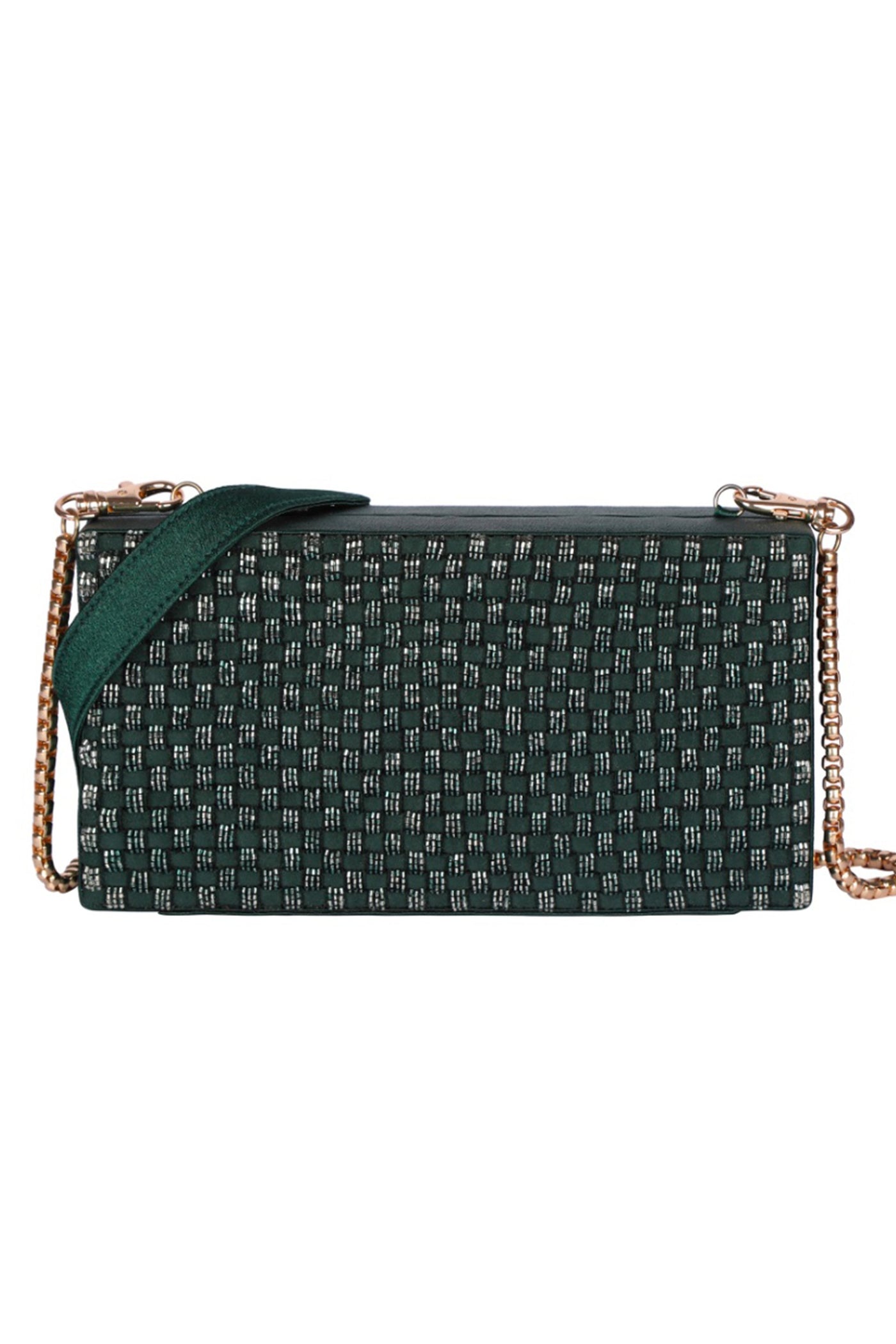 Weave Go Together Capsule Clutch Green