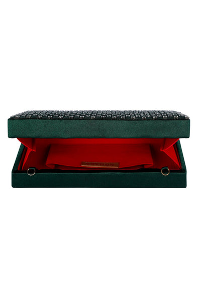 Weave Go Together Capsule Clutch Green