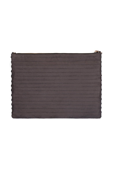 Weave Go Together Zipper Clutch Black