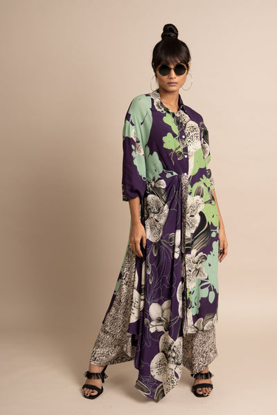 Nupur Kanoi Shirt with pyjama Purple Online Shopping Melange Singapore Indian Designer Wear