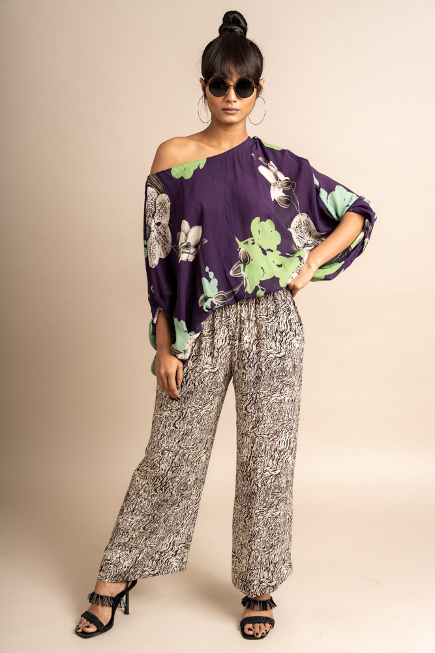 Nupur Kanoi Top with pyjama Purple Online Shopping Melange Singapore Indian Designer Wear