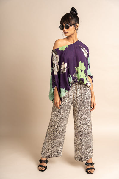 Nupur Kanoi Top with pyjama Purple Online Shopping Melange Singapore Indian Designer Wear