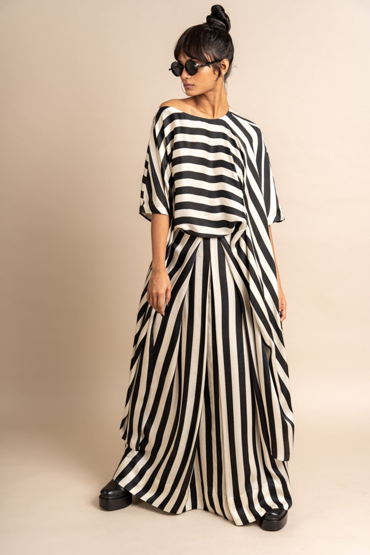 Nupur Kanoi Top With Skirt Black and White Online Shopping Melange Singapore Indian Designer Wear