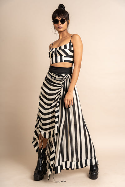 Nupur Kanoi Bustier With Skirt Black and White Online Shopping Melange Singapore Indian Designer Wear