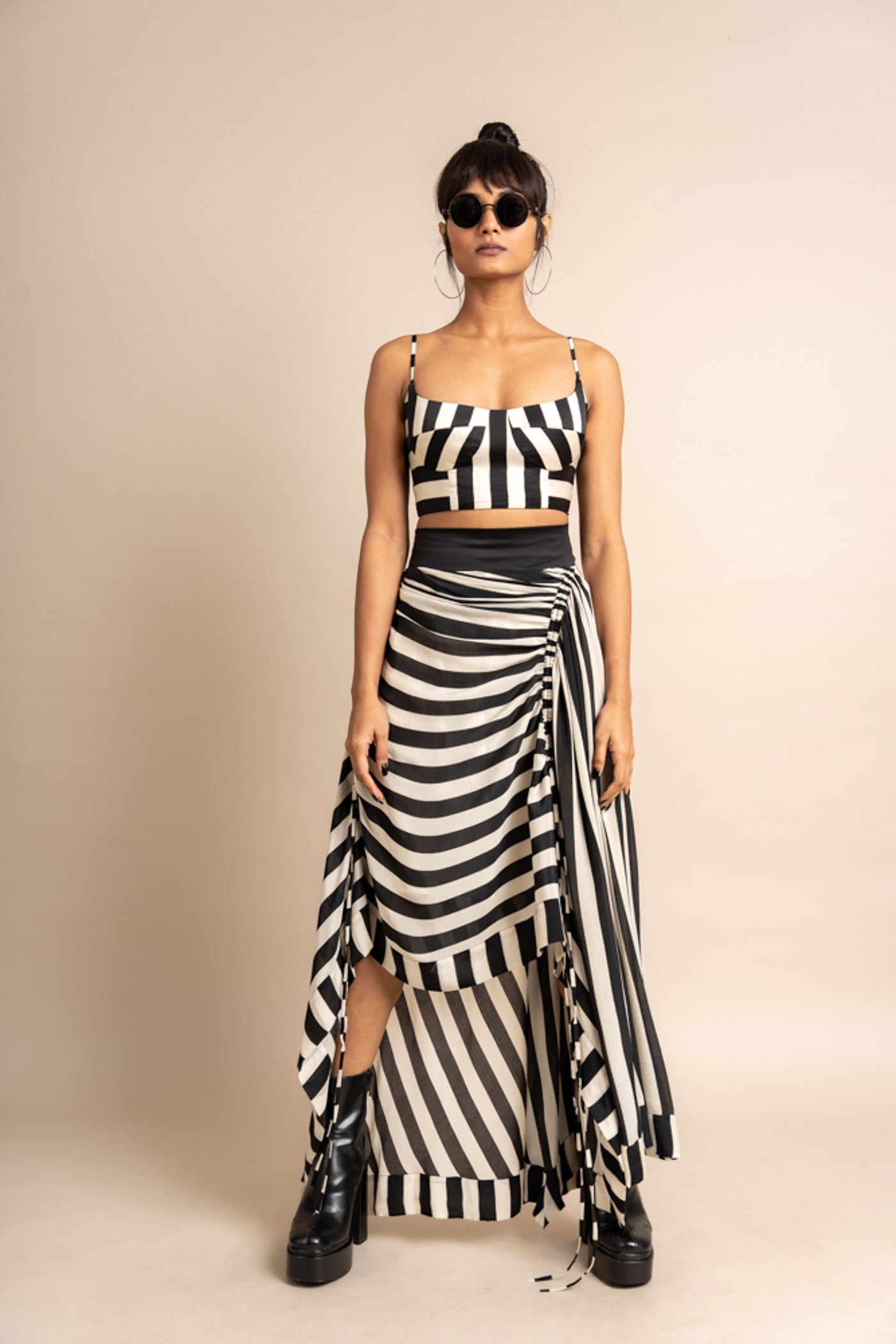 Nupur Kanoi Bustier With Skirt Black and White Online Shopping Melange Singapore Indian Designer Wear
