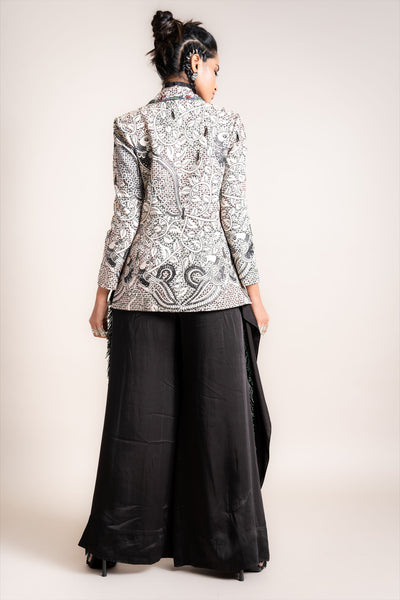 Nupur Kanoi Blazer With Top & Pants Set black designer fashion online shopping melange singapore