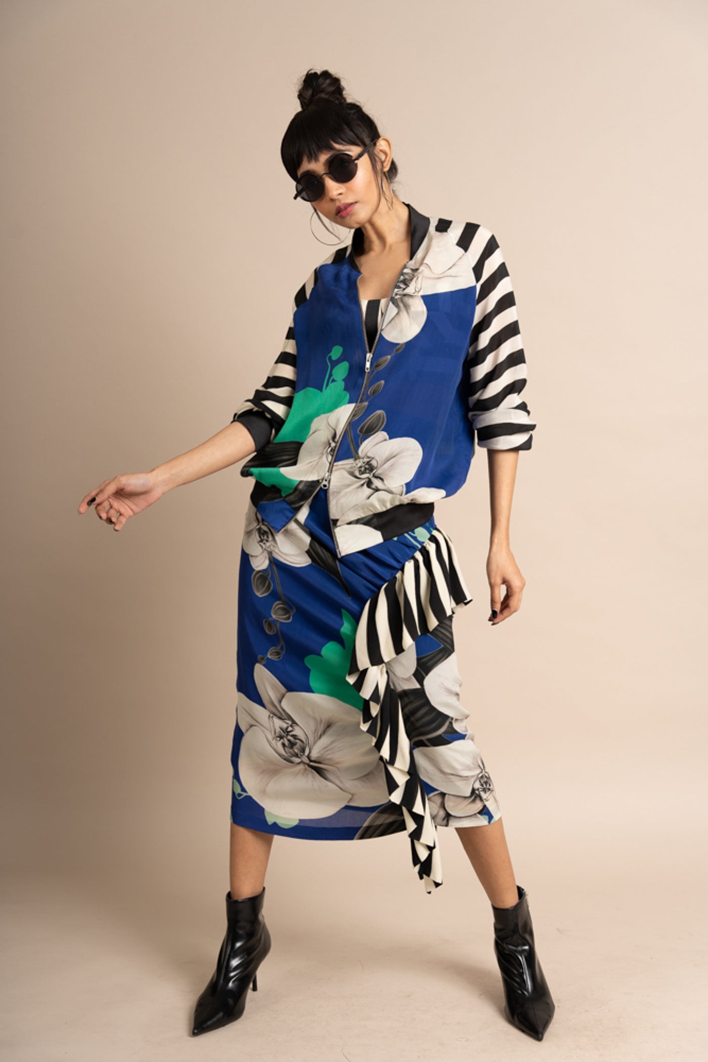 Nupur Kanoi Jacket With Skirt Blue Online Shopping Melange Singapore Indian Designer Wear