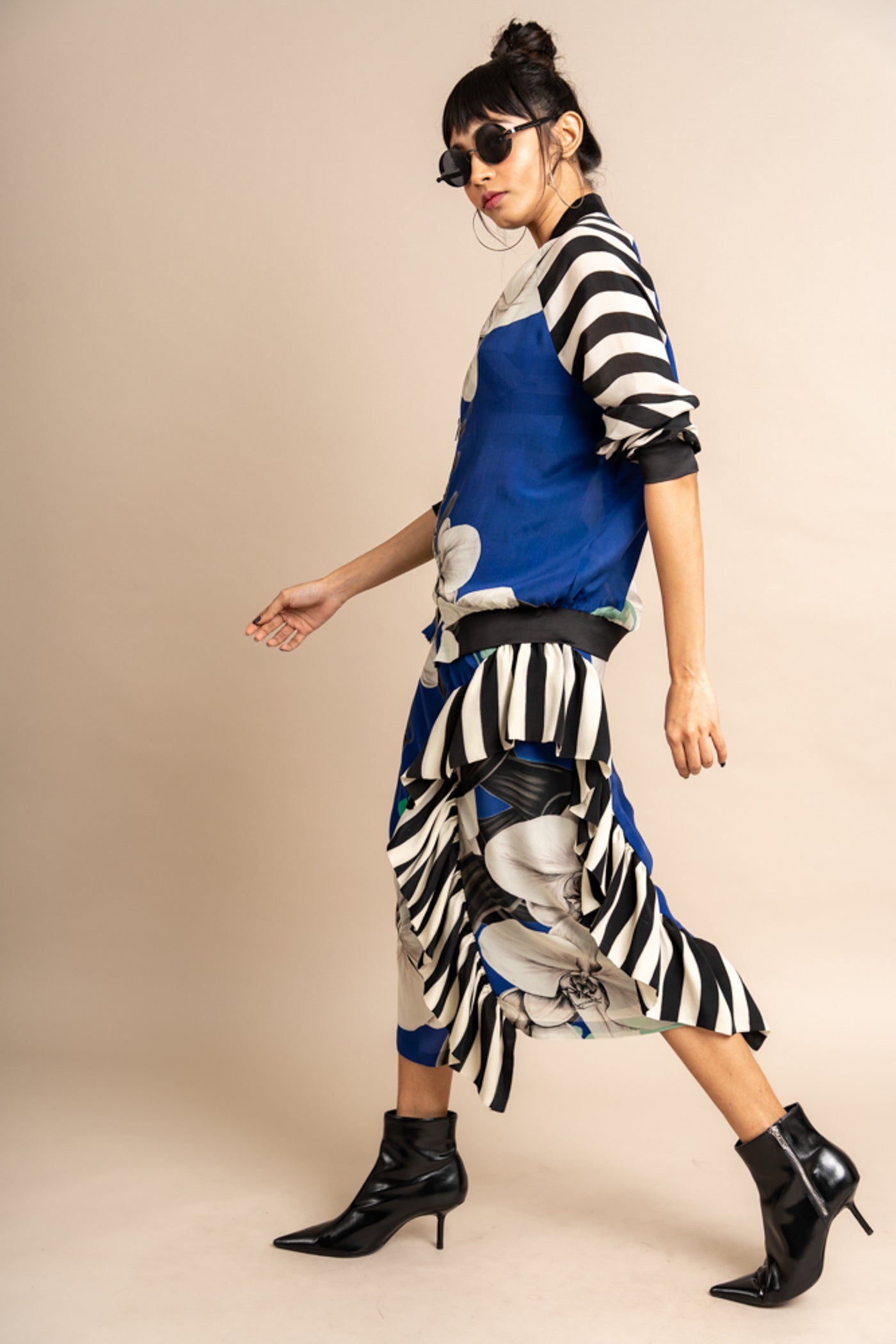 Nupur Kanoi Jacket With Skirt Blue Online Shopping Melange Singapore Indian Designer Wear