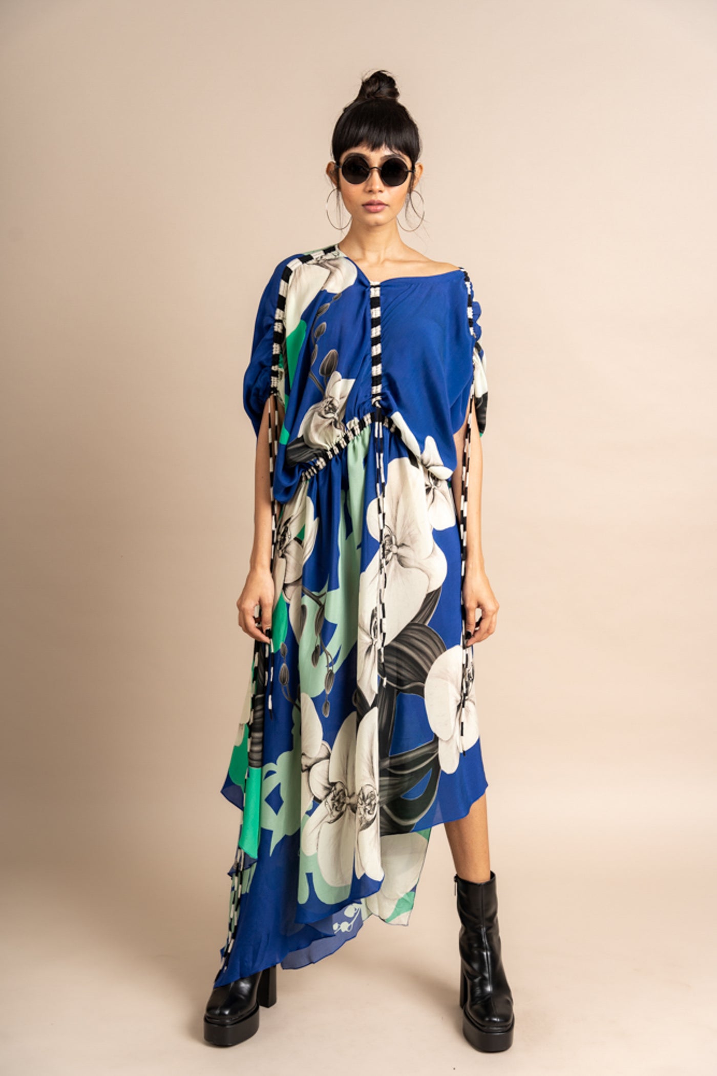 Nupur Kanoi Gather Dress Blue Online Shopping Melange Singapore Indian Designer Wear