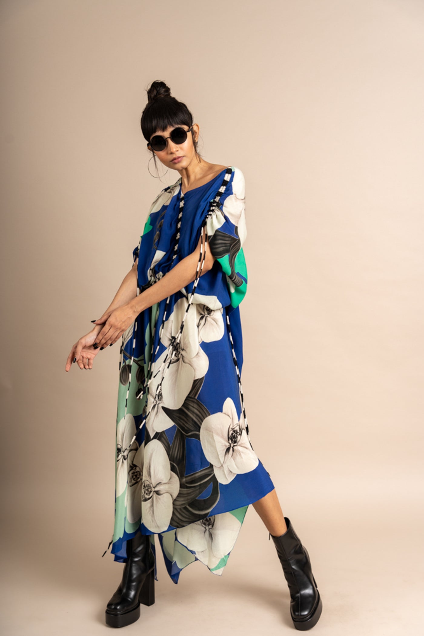 Nupur Kanoi Gather Dress Blue Online Shopping Melange Singapore Indian Designer Wear