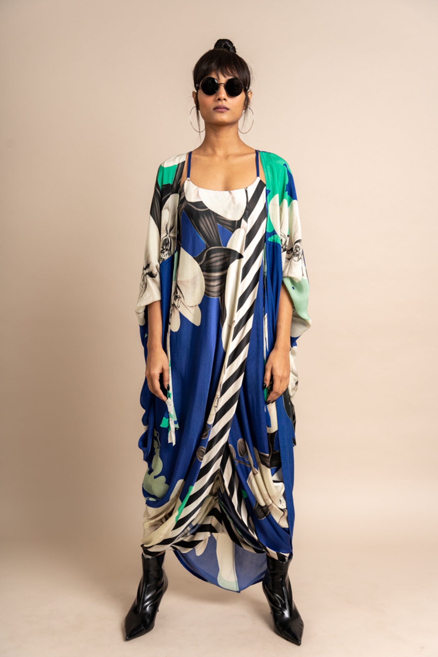 Nupur Kanoi Jacket With Sack Dress Cobalt Online Shopping Melange Singapore Indian Designer Wear