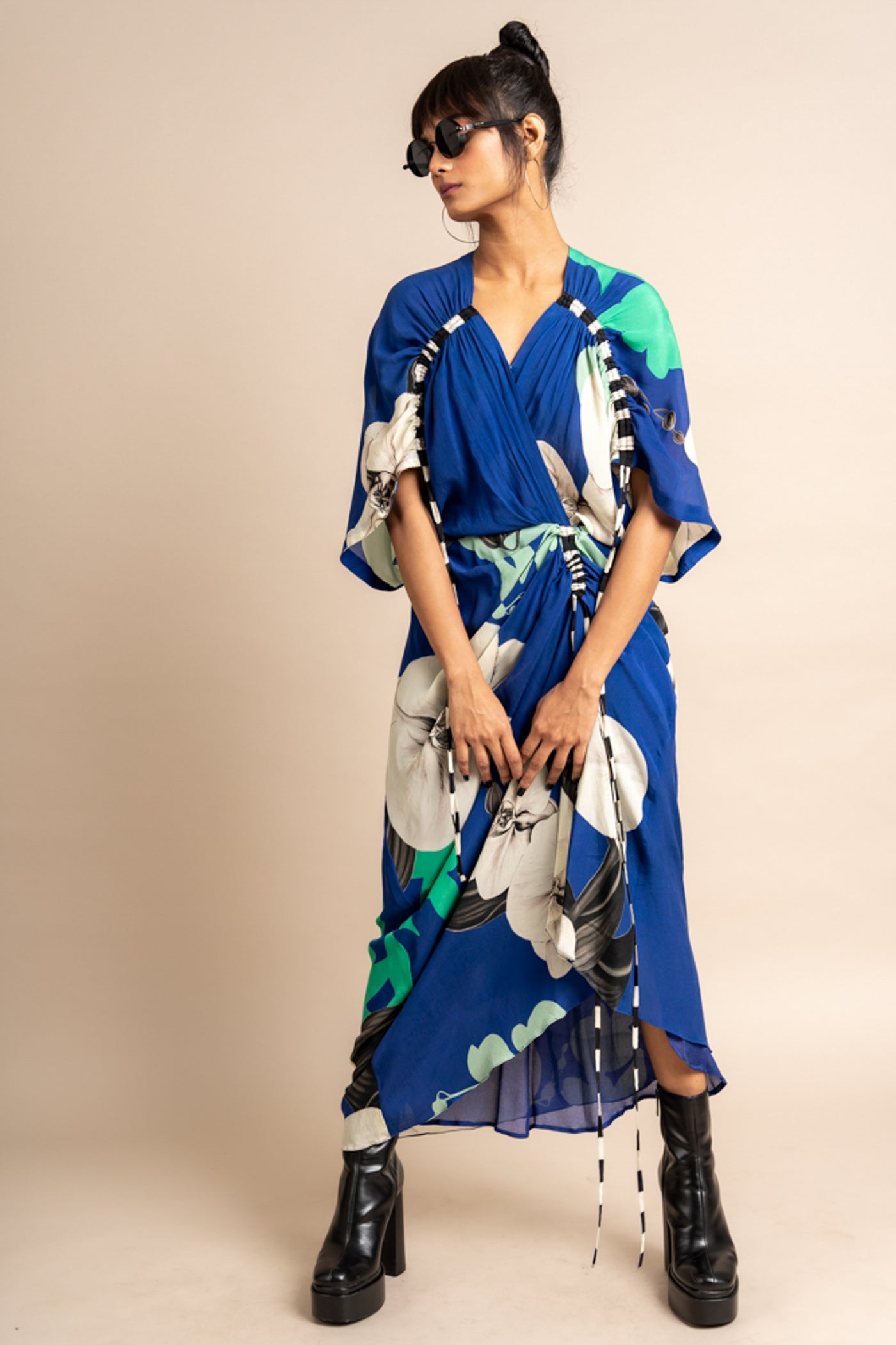 nupur kanoi KK Gather Dress Cobalt online shopping melange singapore indian designer wear