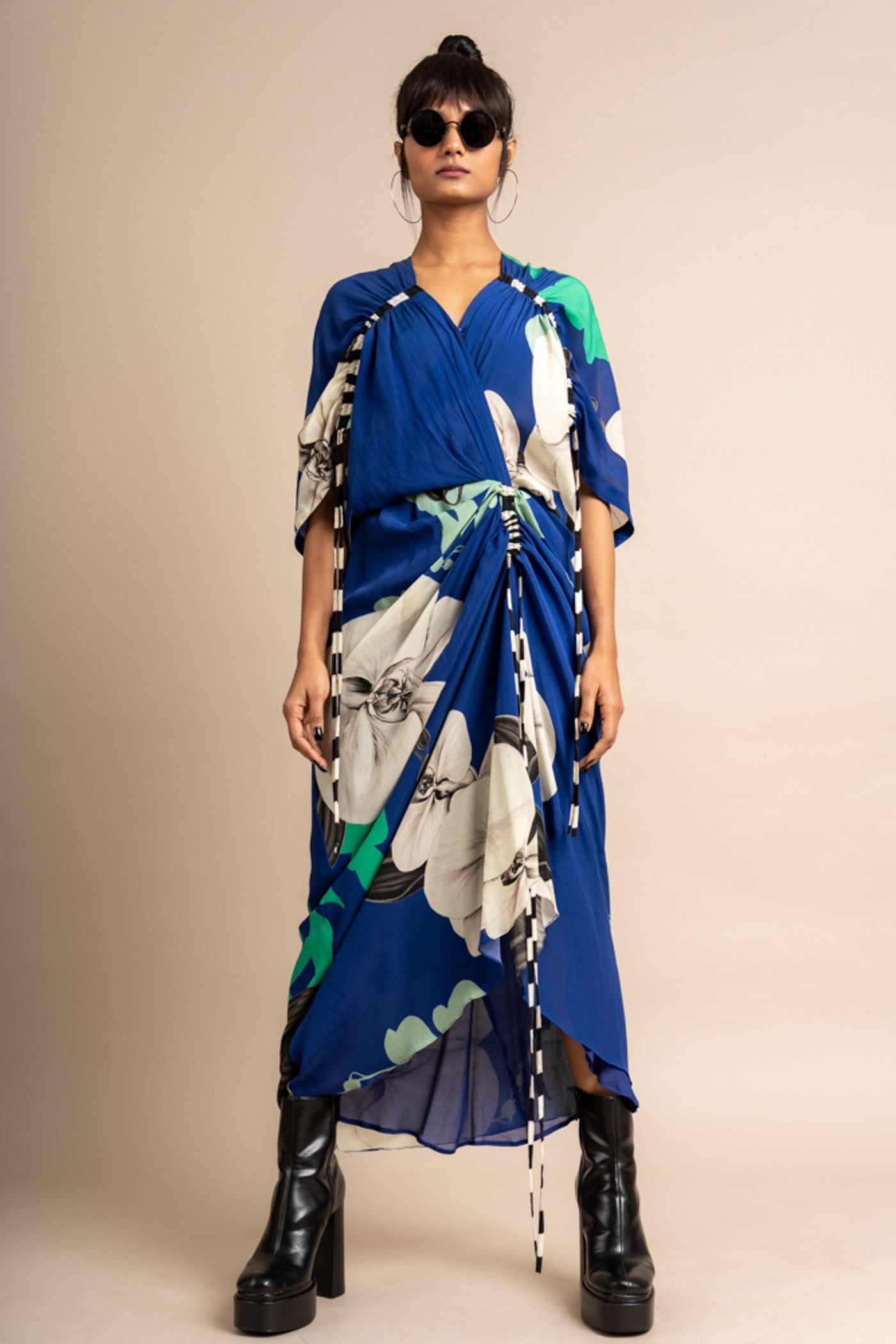 nupur kanoi KK Gather Dress Cobalt online shopping melange singapore indian designer wear