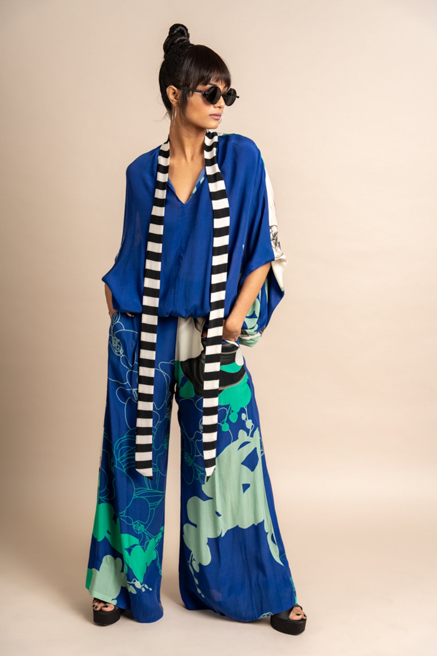 Nupur Kanoi Top With Pants Blue Online Shopping Melange Singapore Indian Designer Wear