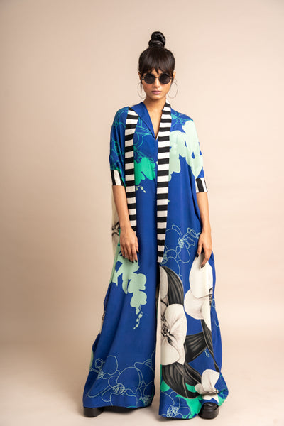 Nupur Kanoi Kaftan Jumpsuit Blue Online Shopping Melange Singapore Indian Designer Wear