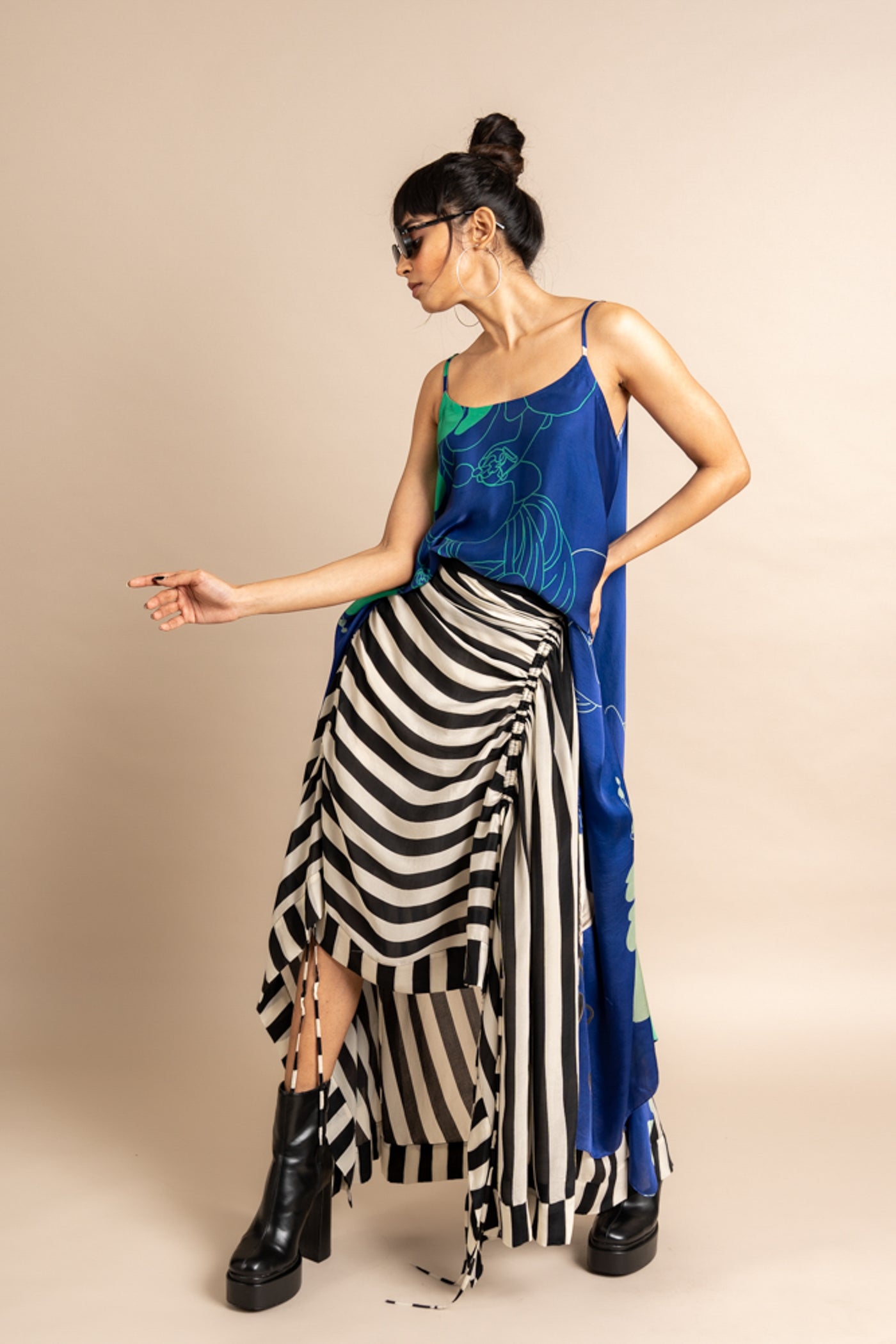 Nupur Kanoi Top With Skirt Blue Online Shopping Melange Singapore Indian Designer Wear