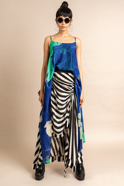 Nupur Kanoi Top With Skirt Blue Online Shopping Melange Singapore Indian Designer Wear