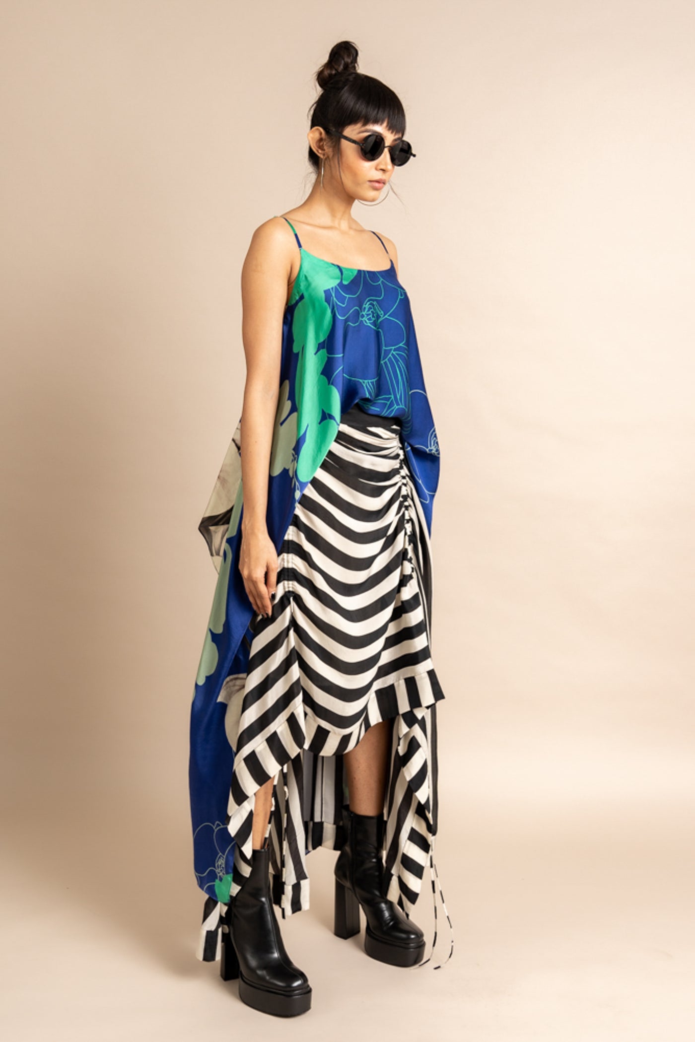 Nupur Kanoi Top With Skirt Blue Online Shopping Melange Singapore Indian Designer Wear