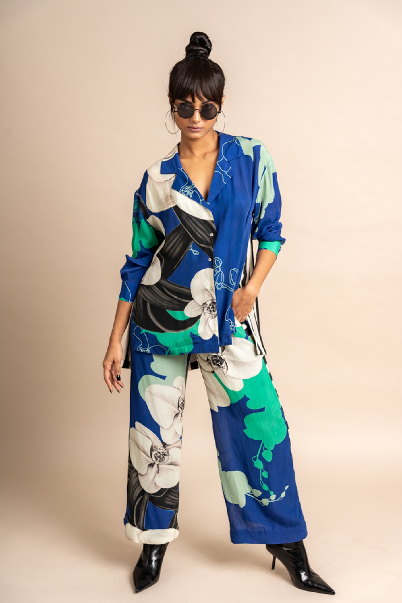 Nupur Kanoi Shirt With Pyjama Blue Online Shopping Melange Singapore Indian Designer Wear