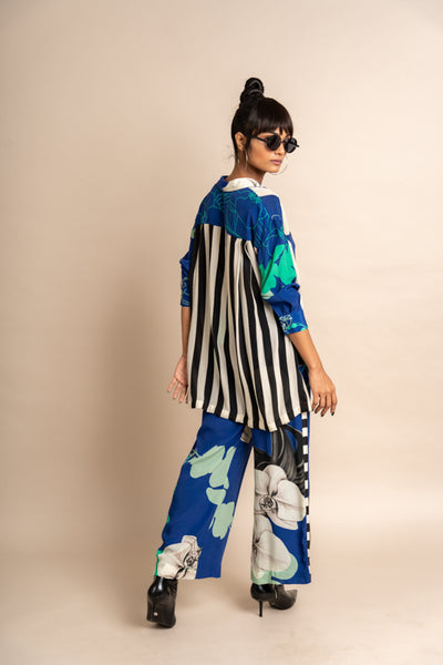 Nupur Kanoi Shirt With Pyjama Blue Online Shopping Melange Singapore Indian Designer Wear