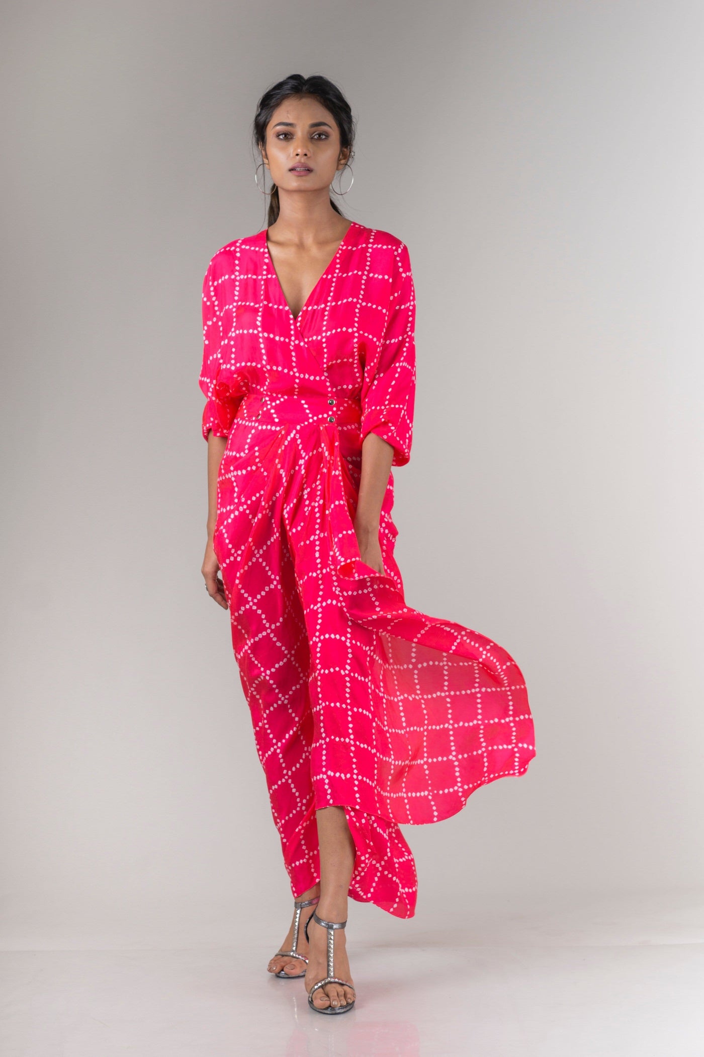 Coral Kimono Wrap Dress