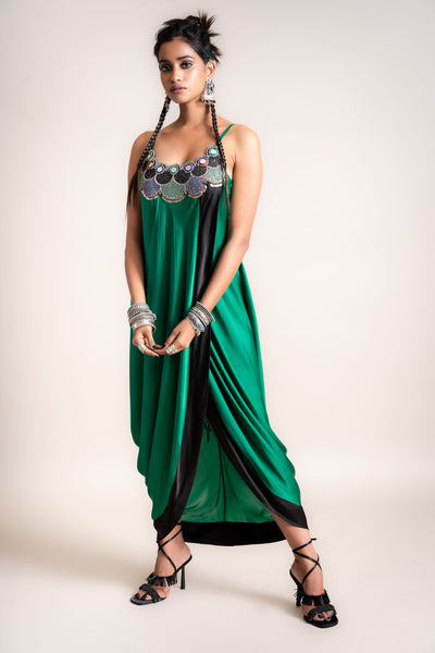 Nupur Kanoi Double Sack Dress green designer fashion online shopping melange singapore