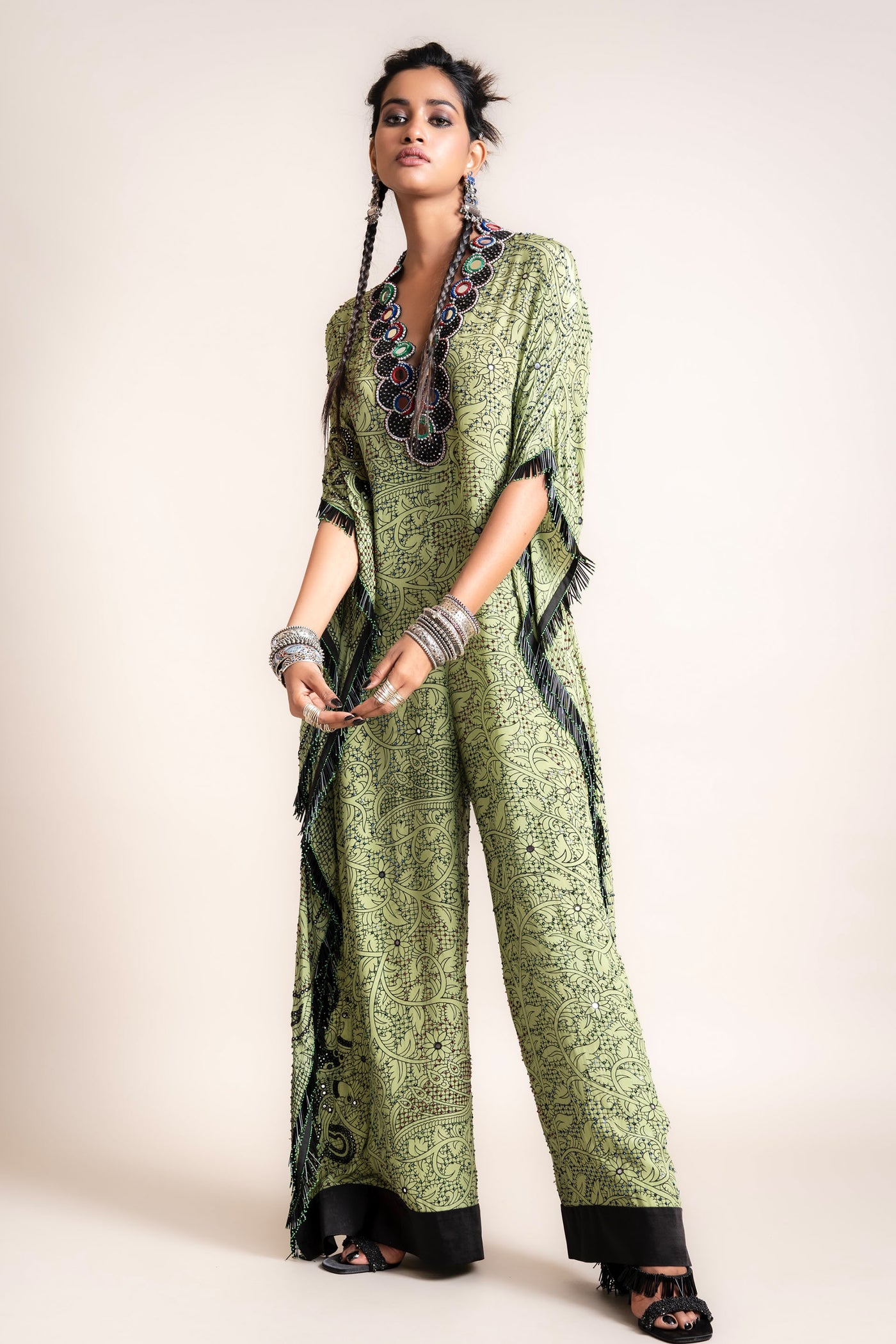 Nupur Kanoi Kaftan Jumpsuit green designer fashion online shopping melange singapore