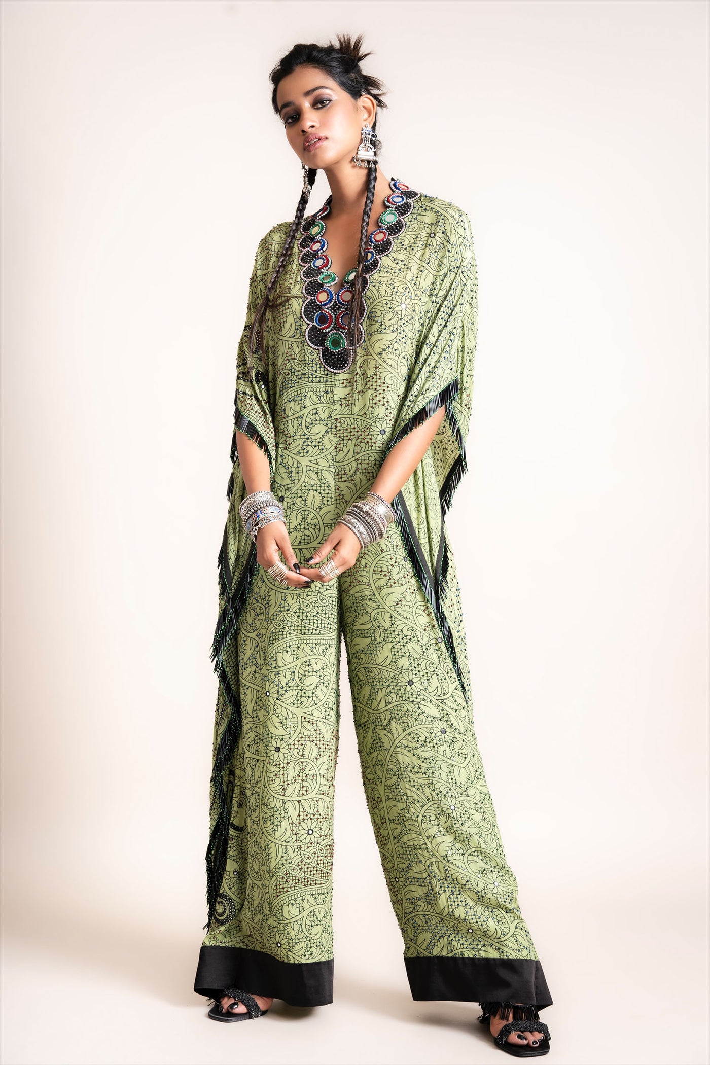 Nupur Kanoi Kaftan Jumpsuit green designer fashion online shopping melange singapore