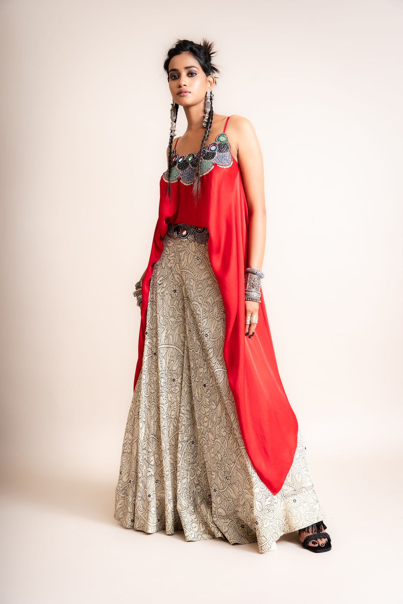 Nupur Kanoi Singlet Top & Pants Set red designer fashion online shopping melange singapore