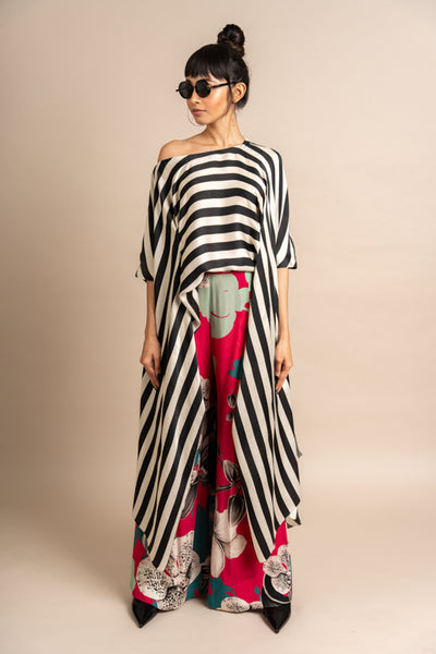 Nupur Kanoi Off shoulder top with A-line pants Pink Online Shopping Melange Singapore Indian Designer Wear