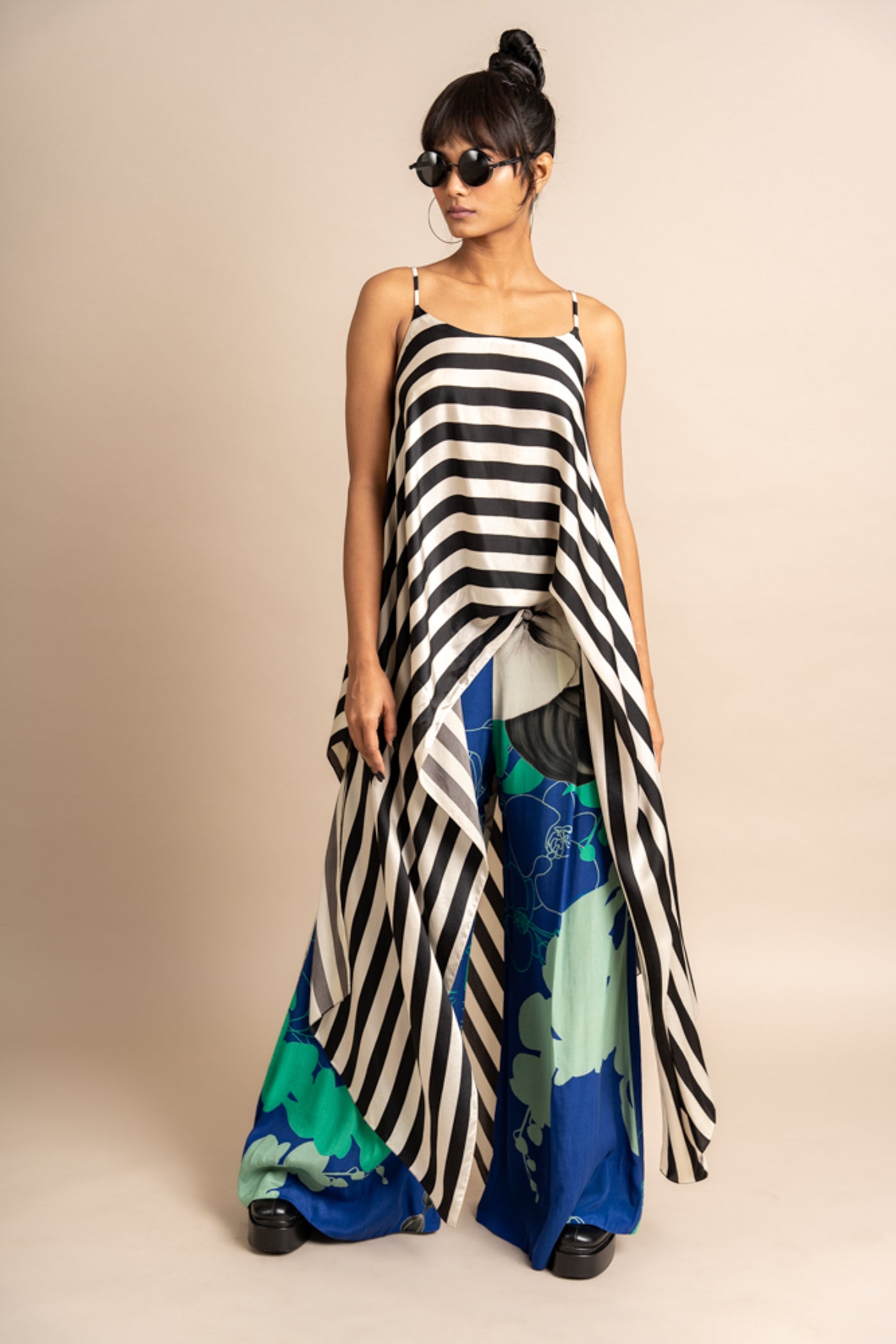 Nupur Kanoi Singlet Top With A-line Pants Blue Online Shopping Melange Singapore Indian Designer Wear