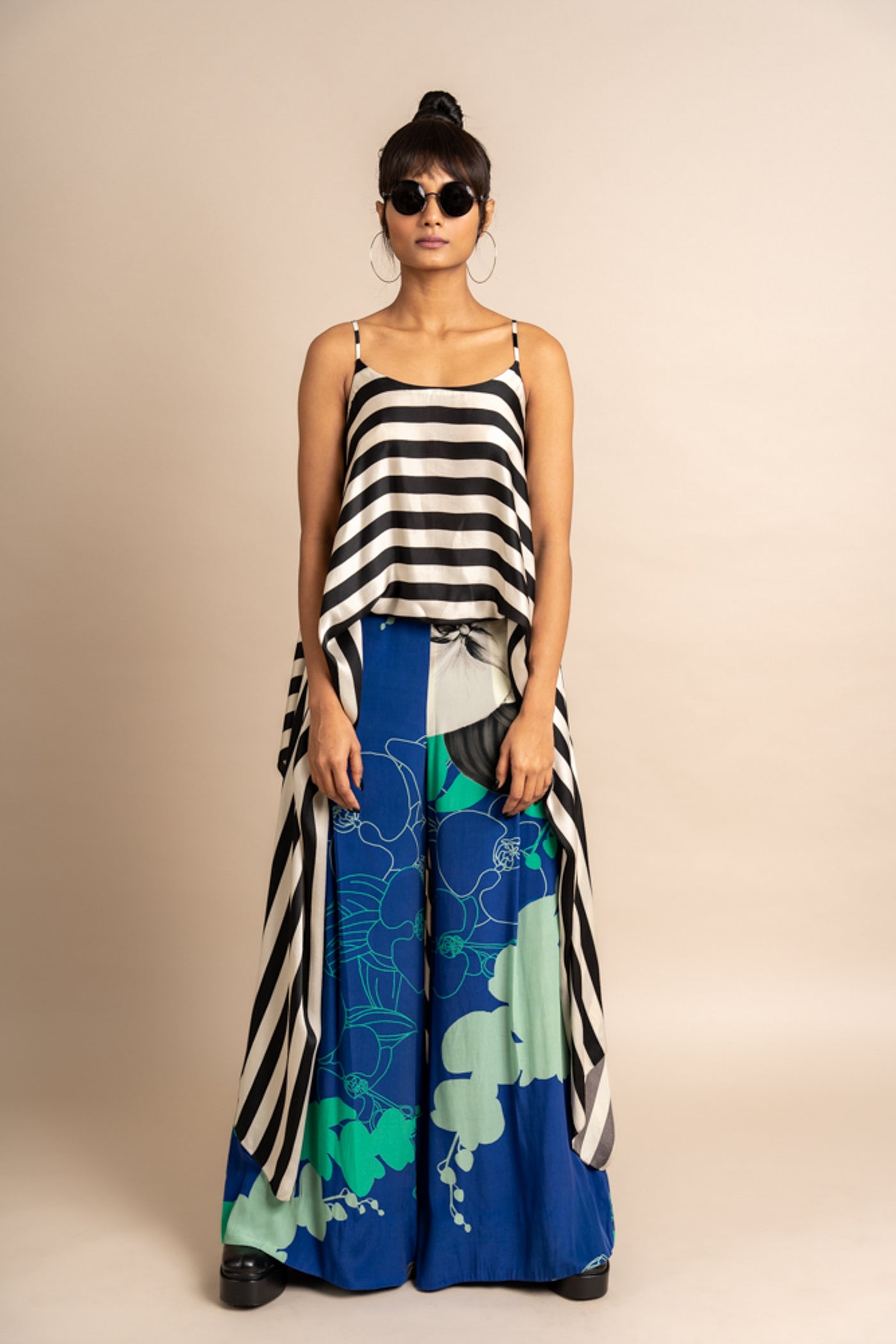 Nupur Kanoi Singlet Top With A-line Pants Blue Online Shopping Melange Singapore Indian Designer Wear