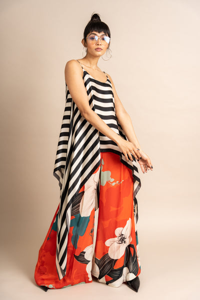 Nupur Kanoi Singlet Top With A-line Pants Orange Online Shopping Melange Singapore Indian Designer Wear