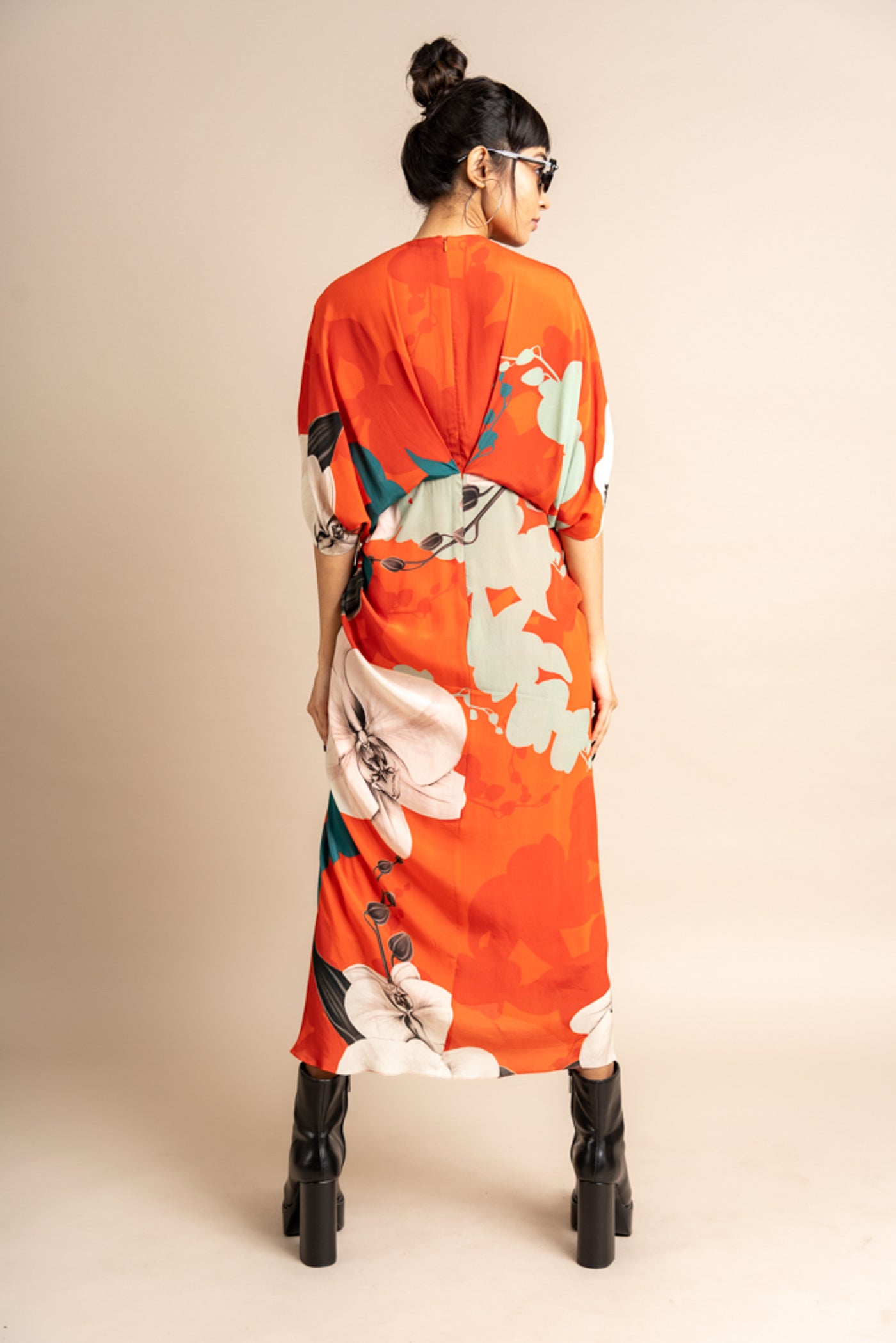 nupur kanoi KK Gather Dress Orange online shopping melange singapore indian designer wear