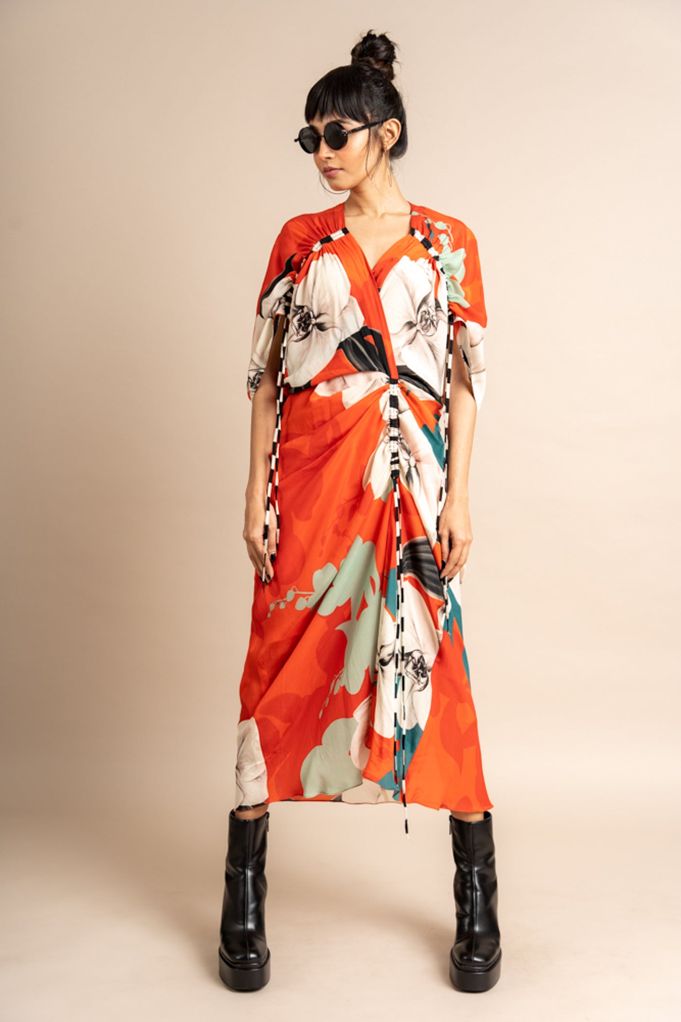 nupur kanoi KK Gather Dress Orange online shopping melange singapore indian designer wear