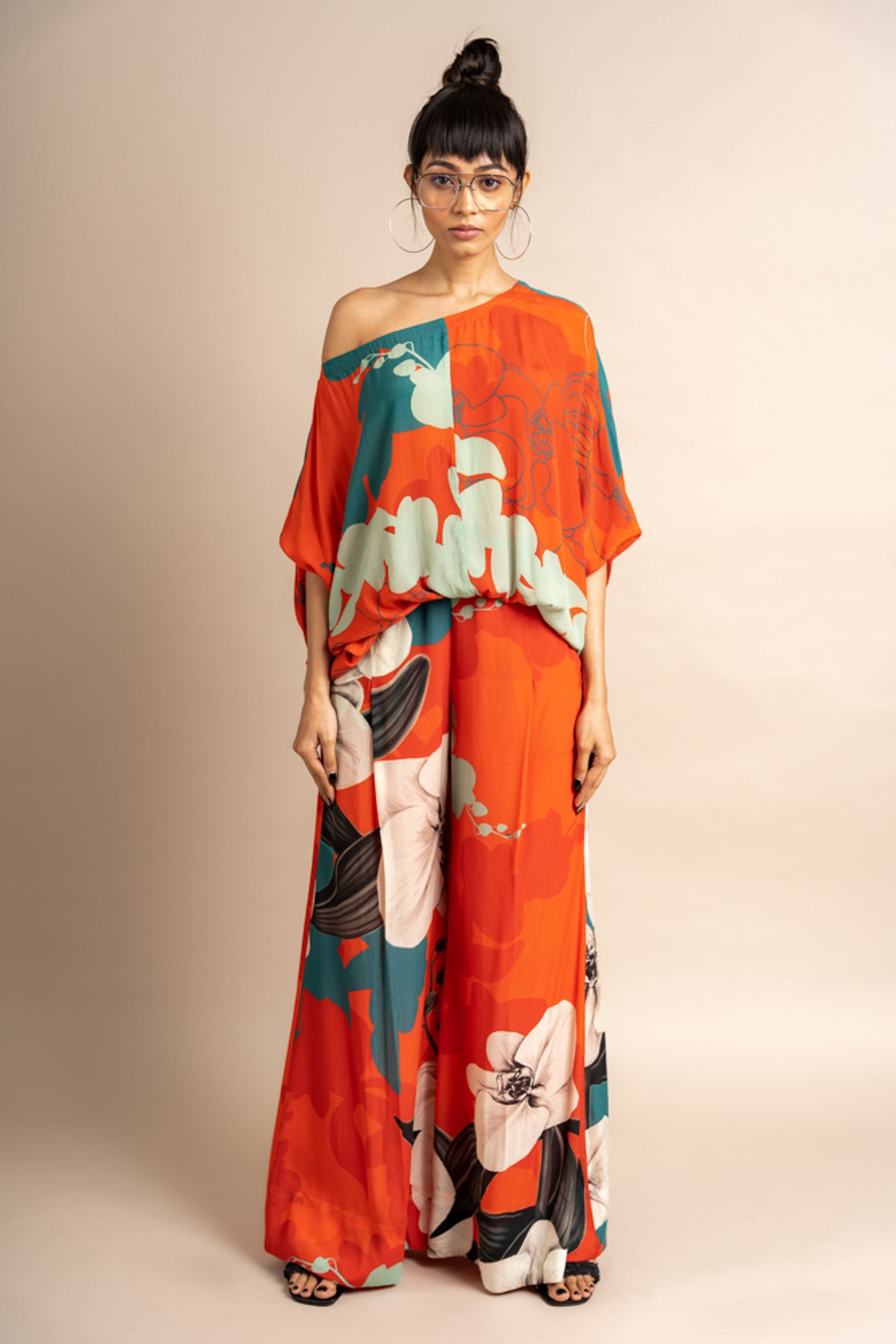 Nupur Kanoi Top With Pants Orange Online Shopping Melange Singapore Indian Designer Wear