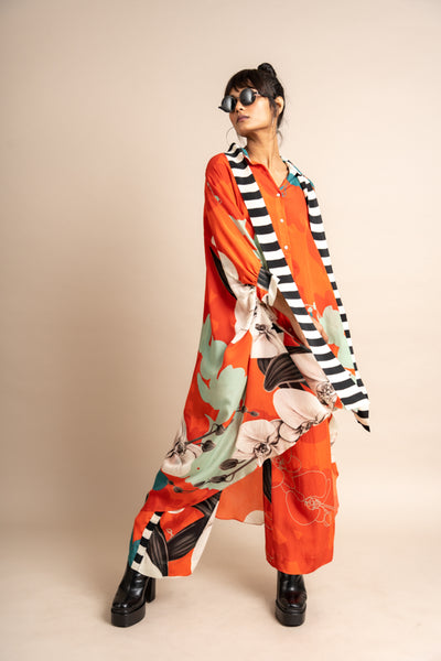 Nupur Kanoi Shirt With Pyjama Orange Online Shopping Melange Singapore Indian Designer Wear