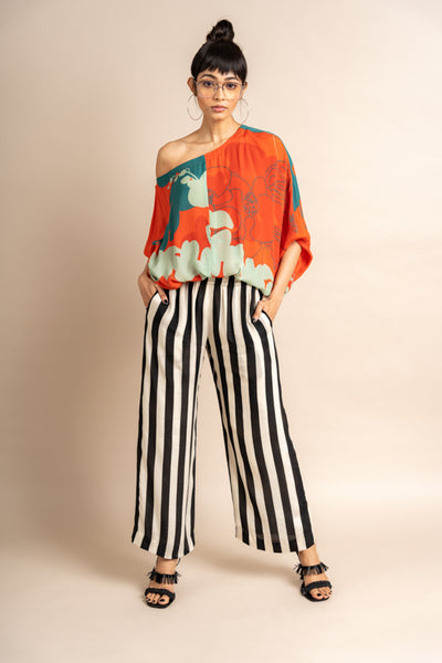 Nupur Kanoi Top with pyjama Orange Online Shopping Melange Singapore Indian Designer Wear