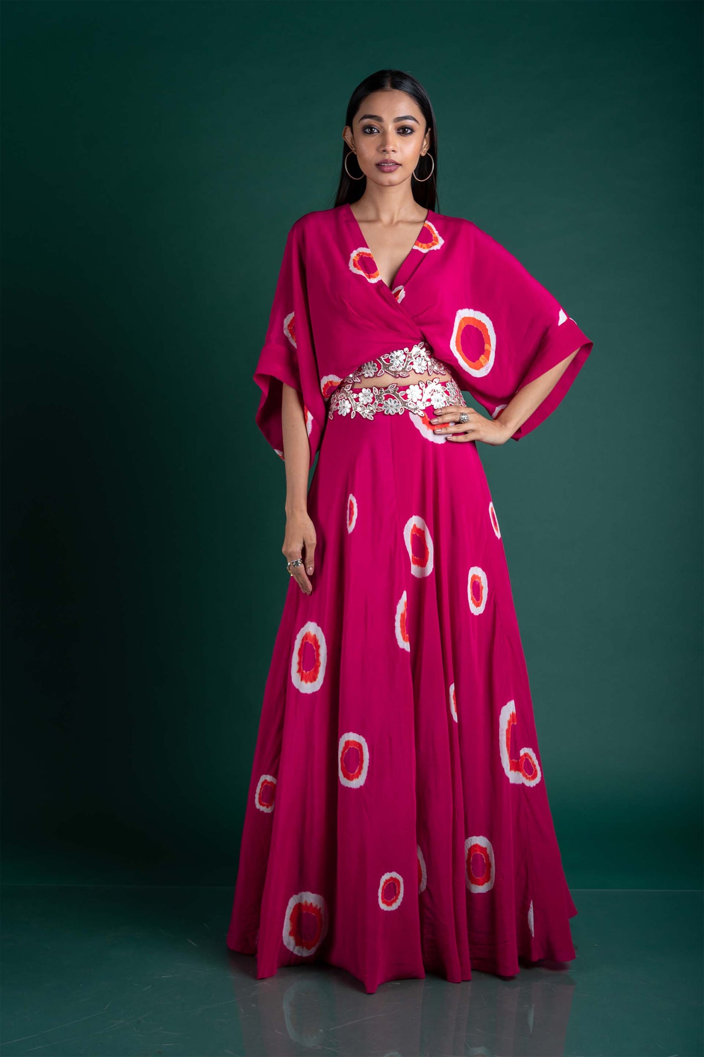 Nupur Kanoi Kaftan Top With Lehenga Dress pink festive fusion indian designer wear online shopping melange singapore