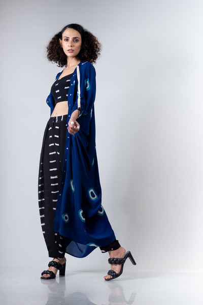 Nupur Kanoi- Rd blouse salwar pants with polka h h dress - Melange Singapore - Indian designer Wear