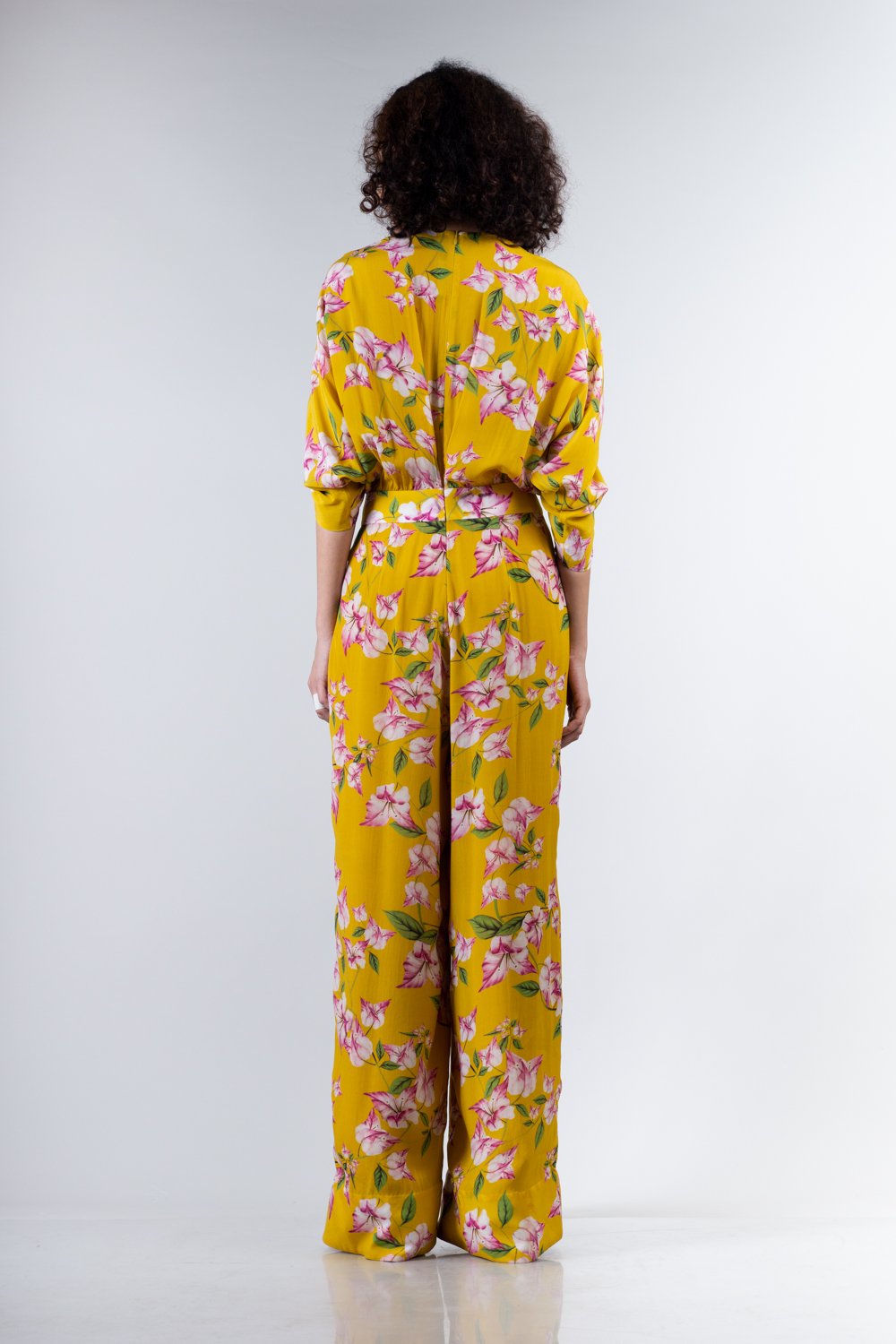 Yellow Knotted Kimono Jumpsuit