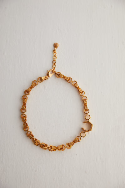 Outhouse jewellery OH Poppi Bolt Link Necklace gold online shopping melange singapore indian designer wear