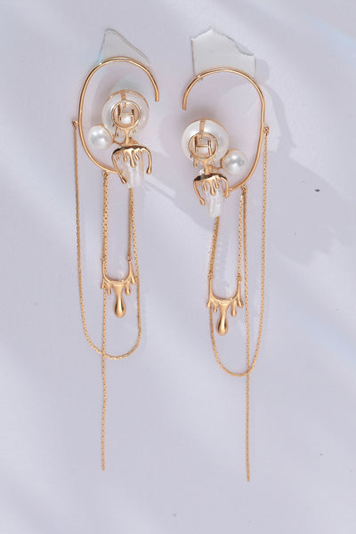 Outhouse Drip Oh Cascade Ear Cuffs white indian designer jewellery fashion online shopping melange singapore