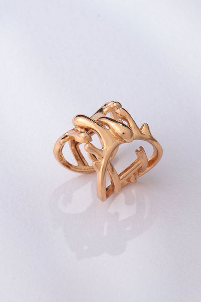 Outhouse Drip Oh Crossover Ring gold indian designer jewellery fashion online shopping melange singapore