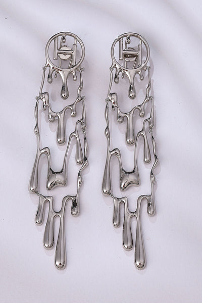 Outhouse Drip Oh Free Fall Earrings In Silver indian designer jewellery fashion online shopping melange singapore