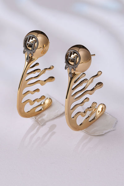 Outhouse Drip Oh Half-hoop Earrings gold indian designer jewellery fashion online shopping melange singapore