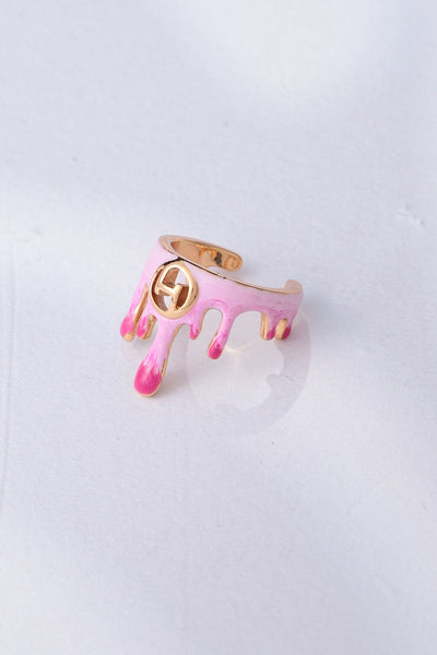 Outhouse Drip Oh Midi Ring In Bubblegum Pink indian designer jewellery fashion online shopping melange singapore